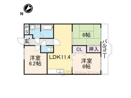 サンベルエアー(3LDK/4階)の間取り写真