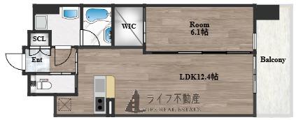 プレジオ永和ASIAN(1LDK/14階)の間取り写真