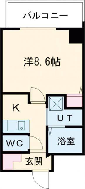 エヌエムキャトフヴァン(1K/8階)の間取り写真