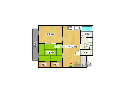 レッドハウス福益A(2LDK/2階)の間取り写真