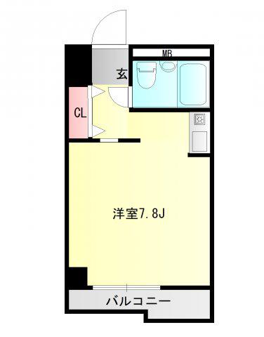 学が丘カレッジハイツ(ワンルーム/6階)の間取り写真