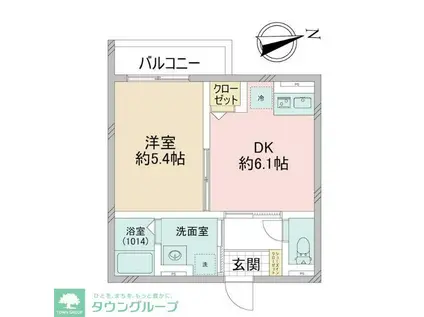 クロレ南流山VI(1DK/2階)の間取り写真