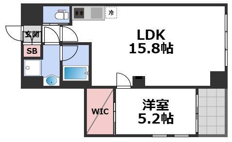 プレジオ長田(1LDK/3階)の間取り写真