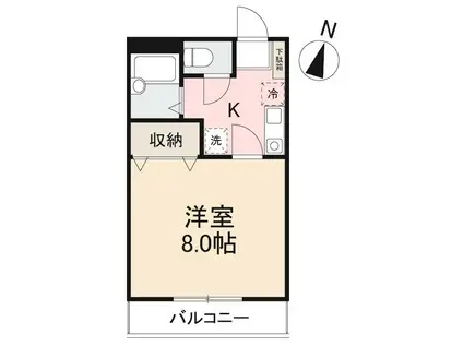 クレイドル橋谷I・II(1K/2階)の間取り写真