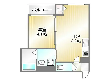 MAXIV CITY神戸鷹取 TRE(1LDK/3階)の間取り写真