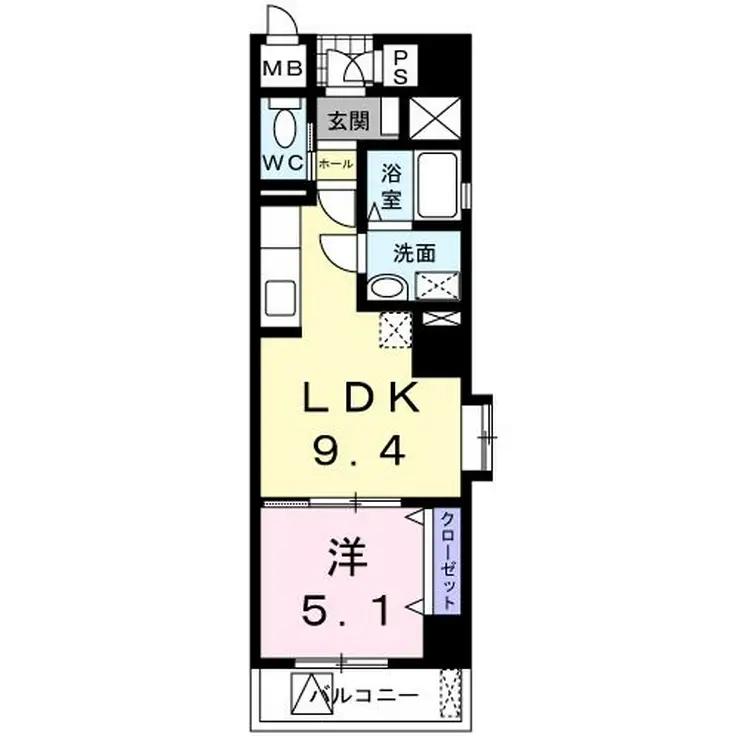 タウンコートS 9階階 間取り