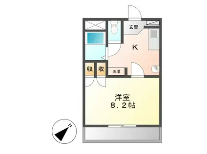 エクセル辻畑(1K/2階)の間取り写真