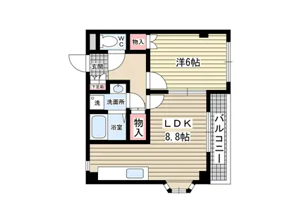 ソレイユ段上(1LDK/2階)の間取り写真