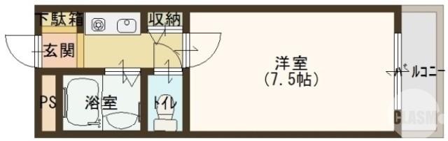 エスポワール新金岡(1K/3階)の間取り写真