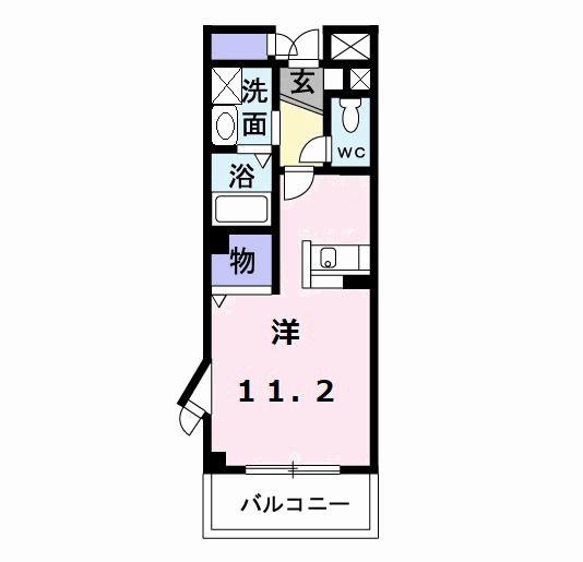 エントピアタウンころも(ワンルーム/2階)の間取り写真