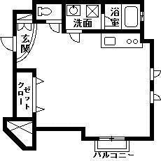 ログフォレストあしたば(ワンルーム/1階)の間取り写真