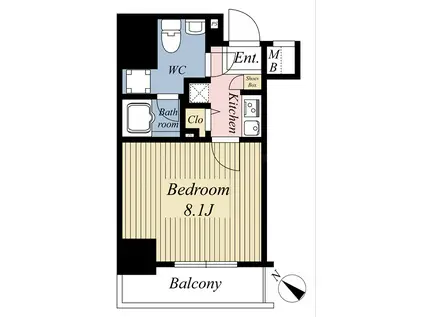 MAXIV CROS竹ノ塚(1K/8階)の間取り写真