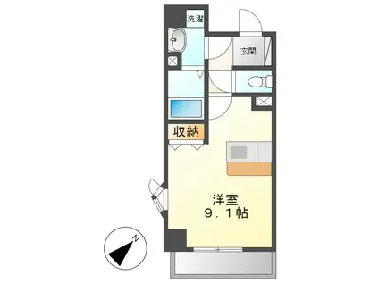 パルティール鶴舞(ワンルーム/5階)の間取り写真