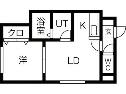 サンテラスカーサI(1LDK/1階)の間取り写真
