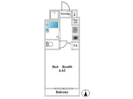 ロイヤルコート(ワンルーム/2階)の間取り写真