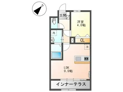 ソラリオ(1LDK/1階)の間取り写真