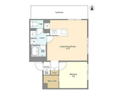 ガーデンレジデンス恵比寿(1LDK/3階)の間取り写真