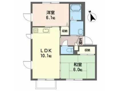パルティールA(2LDK/2階)の間取り写真