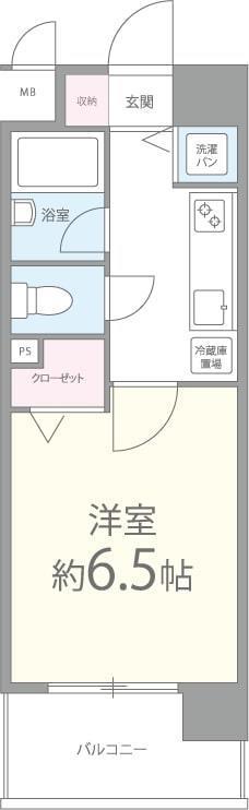 ラ セデュクシオン(1K/4階)の間取り写真