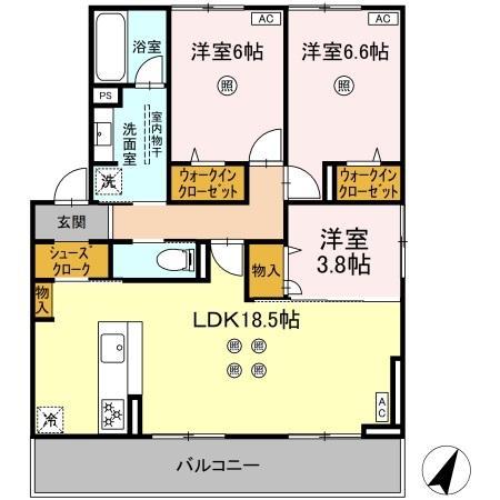 TORISIA平和(3LDK/2階)の間取り写真