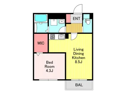 MAISON LA POMME(1LDK/2階)の間取り写真