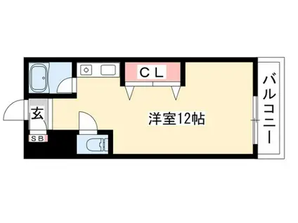 マンション悠山(ワンルーム/3階)の間取り写真