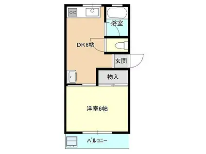 つくばロイヤル(1DK/3階)の間取り写真
