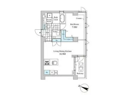 CASA ALBORE(1LDK/5階)の間取り写真