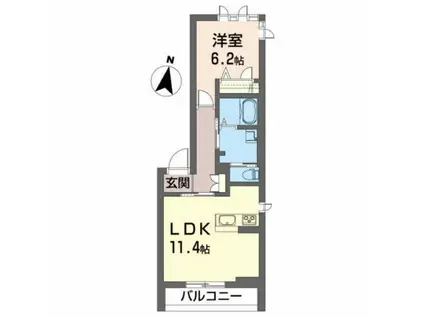 VILLA新町(1LDK/2階)の間取り写真