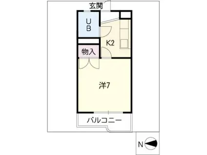 ワキタハイツ 新館(1K/3階)の間取り写真