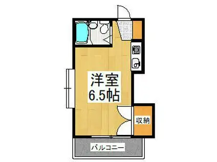 メイプルハウス(ワンルーム/2階)の間取り写真