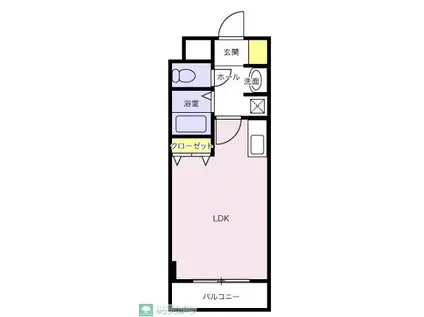 高砂ハイツ1(ワンルーム/2階)の間取り写真