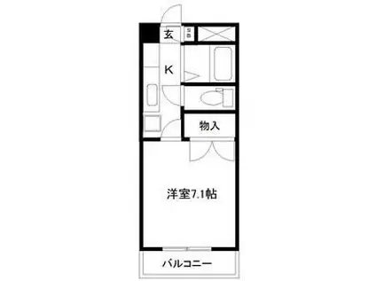 アリス川平第1(1K/2階)の間取り写真