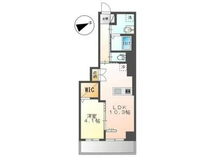 ベルグ栄(1LDK/5階)の間取り写真