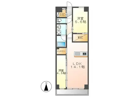 アーチレジデンス川名駅前(2LDK/9階)の間取り写真