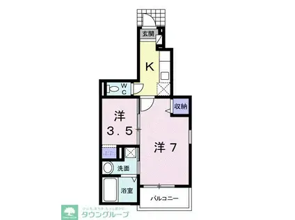 オリエント ガーデンA(2K/1階)の間取り写真