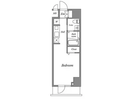 ルクレ西新宿(ワンルーム/5階)の間取り写真