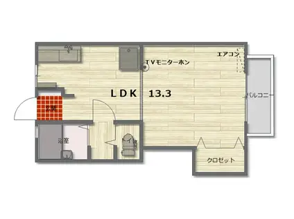 第三コーポ大野(ワンルーム/2階)の間取り写真