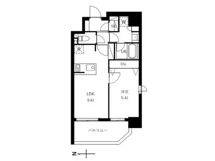 グランジット蔵前(1LDK/9階)の間取り写真