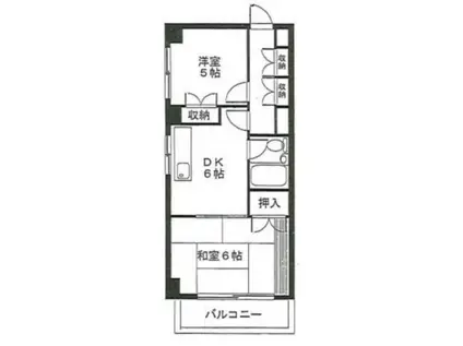 綾瀬ビル(2DK/2階)の間取り写真