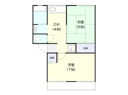 フォレスト(2DK/2階)の間取り写真