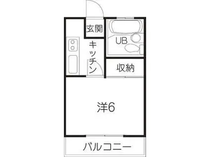 ハイツ屋形(1K/2階)の間取り写真
