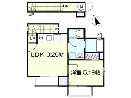 クレストアール(1LDK/2階)の間取り写真