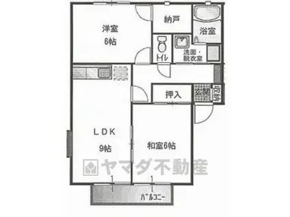 レーベンⅠ(2LDK/2階)の間取り写真