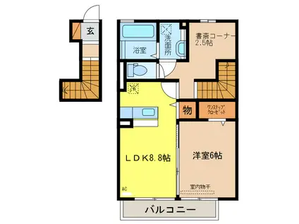ウィット植松(1LDK/1階)の間取り写真