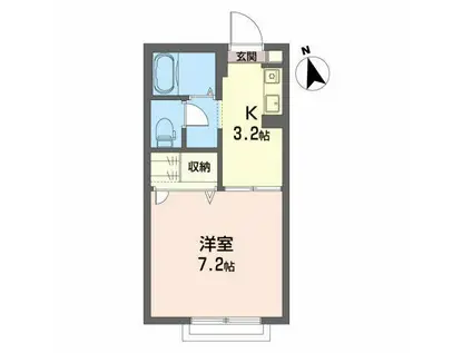 シャーメゾン・エム(1K/1階)の間取り写真