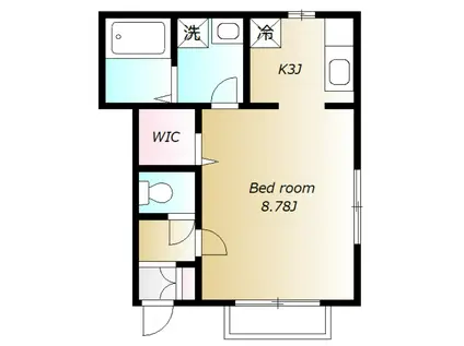 エスポワールII(1K/1階)の間取り写真