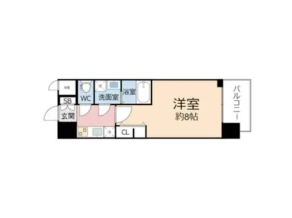 S-RESIDENCE天満グレイシス(1K/3階)の間取り写真