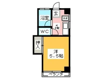 第3ムトウマンション(1K/3階)の間取り写真