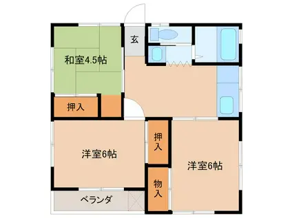 マークスII(3DK/2階)の間取り写真